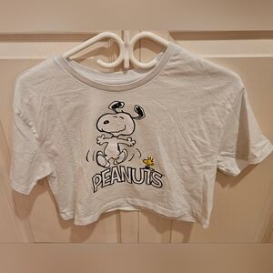 Peanuts "Snoopy and Woodstock" Cropped Tee